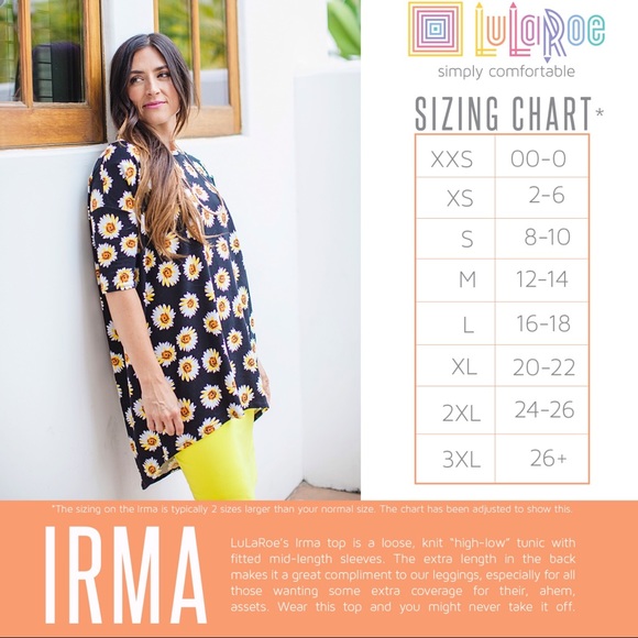 Peach XXS Irma LuLaRoe - Picture 4 of 4